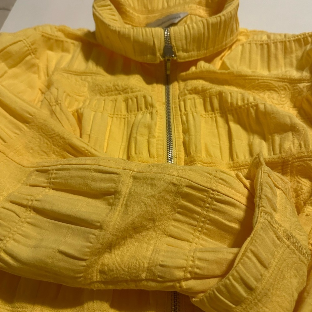 Christopher & Banks yellow Waffle zip up Long Sleeve - Picture 10 of 10